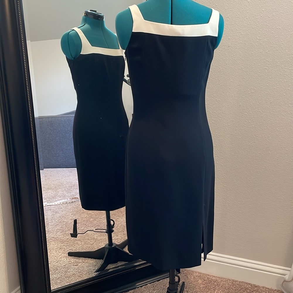 Ann Taylor black and white cocktail evening dress - Picture 2 of 12